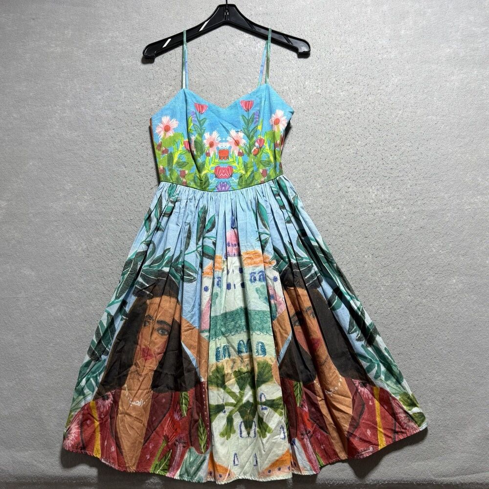 Carolina K Printed Dress Women’s Size XS Boho Artisan Statement Dress Romantic